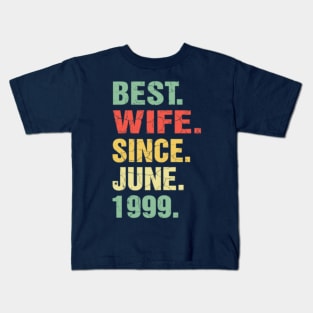 20th Wedding Anniversary Gifts Best Wife Since Jun Kids T-Shirt